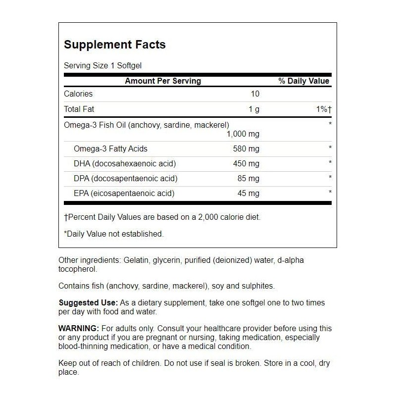 Swanson Super Dpa Fish Oil 1,000 mg 60 Sgels (4