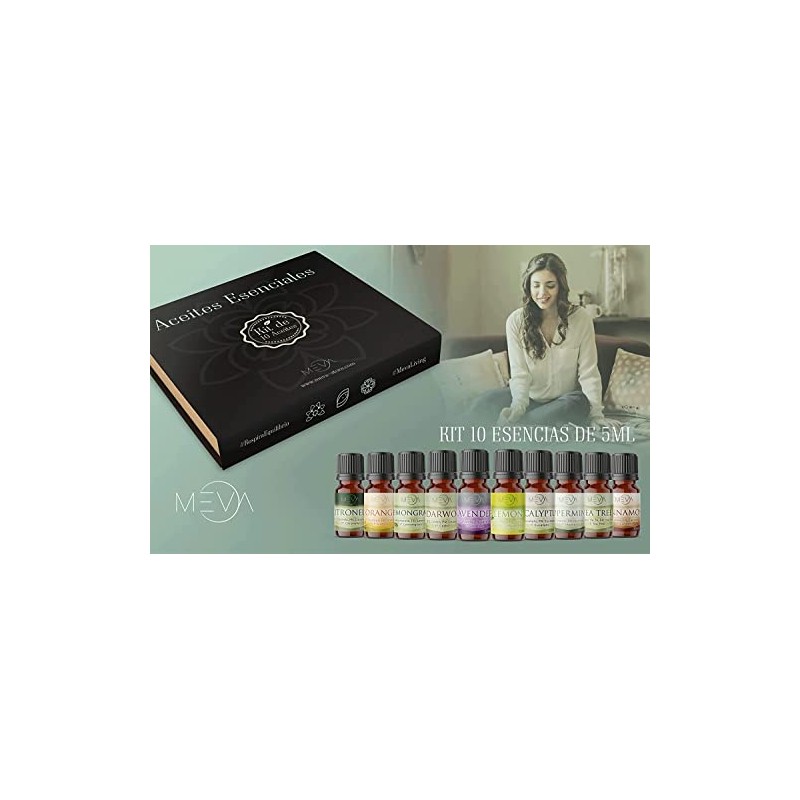 MEVA kit de 10 aceites aromaterapia difusor de aromas humificador