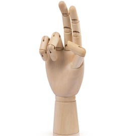 ZYWQ Art Wooden Hand, 10Inches Wooden Hand Mannequin Figure for Jewelry Display and Drawing, Sketching, Painting (10" Right Hand)