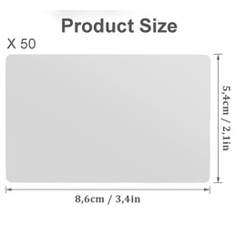 50 x Laser Engraved Business Cards Aluminium Business Cards for Work, Exhibitions and Shopping Malls, Bright Silver