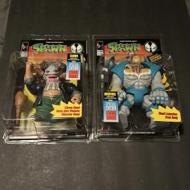 McFarlane Toys 1994 - Lot Of 2 -Todd McFarlane - Spawn - Clown And Overkill  -NIP - Shelf Wear