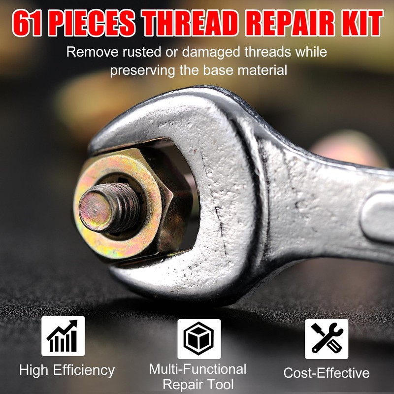 MAXMAN 61Pcs Thread Chaser Set, Thread Restorer Kit & Rethread