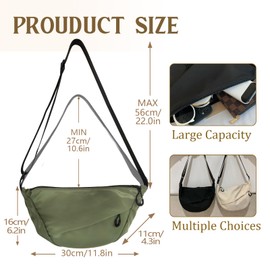 XSDSLS Crescent Bag for Women Dumpling Bag Crossbody Bag with Adjustable Strap Shoulder Bag for Daily Use Travel Shopping Work (White)