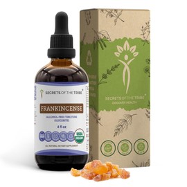 Secrets of the Tribe Frankincense Tincture USDA Organic Alcohol-Free Extract, Frankincense Boswellia Resin Positive Mood/Immune System Health (4 FL OZ)