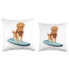 Cute Golden Retriever Dog Paddle Boarding Orange Life Jacket Throw