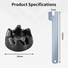 Blender Coupler,Replacement Blender Rubber Coupler Gear Clutch with Spanner,Blender Rubber Coupler Gear Clutch with Removal Tool,Compatible with Kitchen Aid KSB52, KSB5, 5KSB52 and 5KSB5