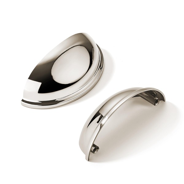 khtumeware 10 Pack 2-1/2" Drawer Pulls Polished Nickel Cabinet Cup