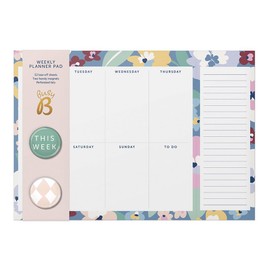 Busy B Weekly Planner Pad - Floral Design – Week-to-View Planner with 52 Tear-Off Sheets, Two Handy Magnets, Perforated Lists & Space for Notes - Perfect for Staying on Track of Plans & Reminders