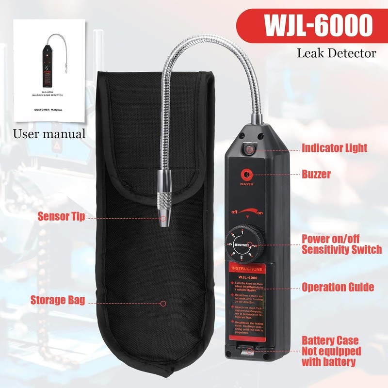 Tellegloww AC Leak Detector Kit R1234yf R134a R410a Hand Push