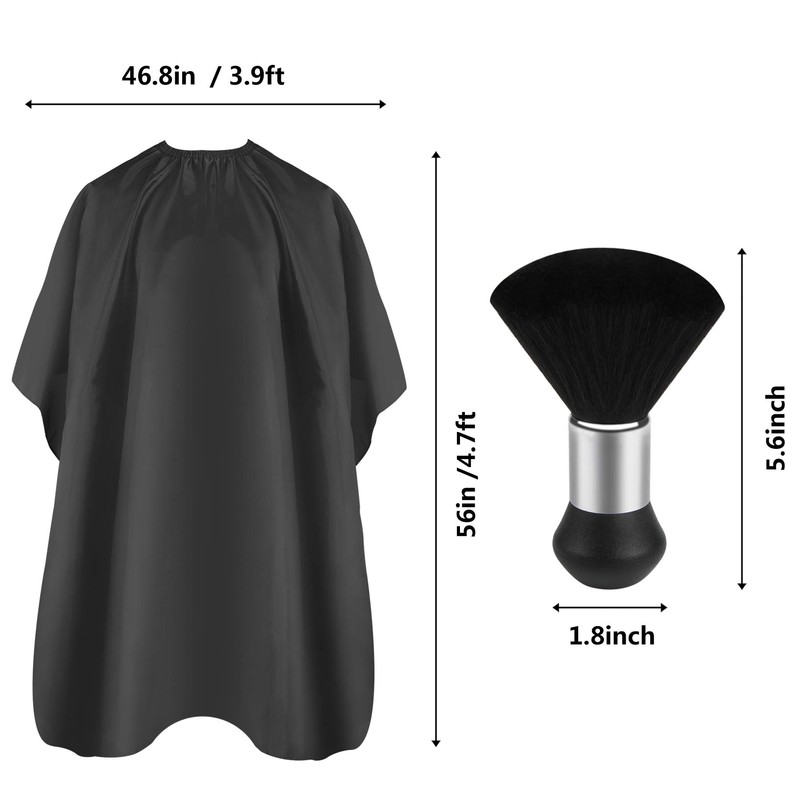 FEBSNOW Professional Hair Cutting Cape with Neck Duster Brush, Salon