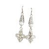 Fleur De Lis Handmade Earrings White Accent