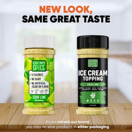 Ice Cream Topping Sour Lime Mix - Gluten Free & Low Sodium Lime Powder with Citric Acid & Powdered Limes Juice Concentrate - Keto Popcorn Seasoning Dried Limes for a Fruit Cup or Margarita Salt 5.85oz