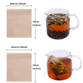 100 PcsTea Filter Bags, Tea Bags for Loose Leaf Tea Safe & Natural Material, Disposable Tea Infuser for Loose Leaf Tea, Coffee, Spice, Herbs (3.2 x 4.0 inch)