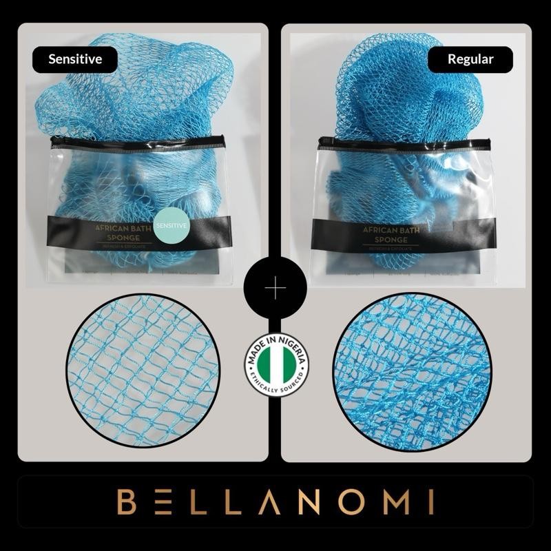 Bellanomi African Exfoliating Net Sponge for SENSITIVE SKIN Bath Sponge:_Orange