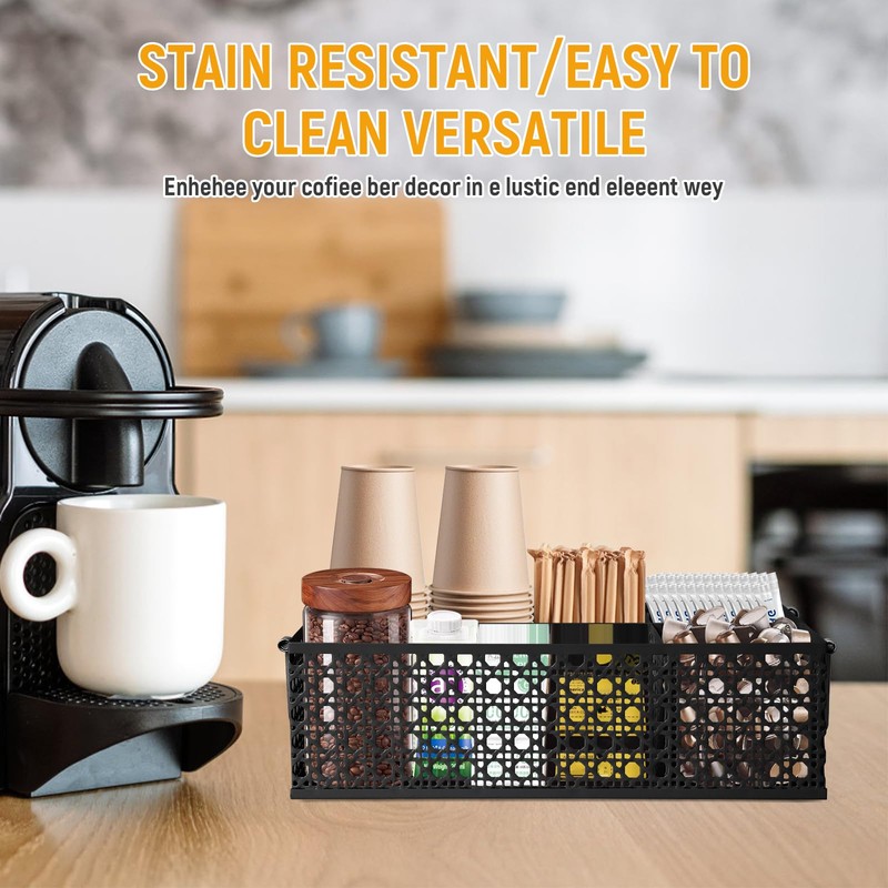 DYGZBLHT Coffee Bar Organizer, Metal Countertop Station With Handles, Coffee