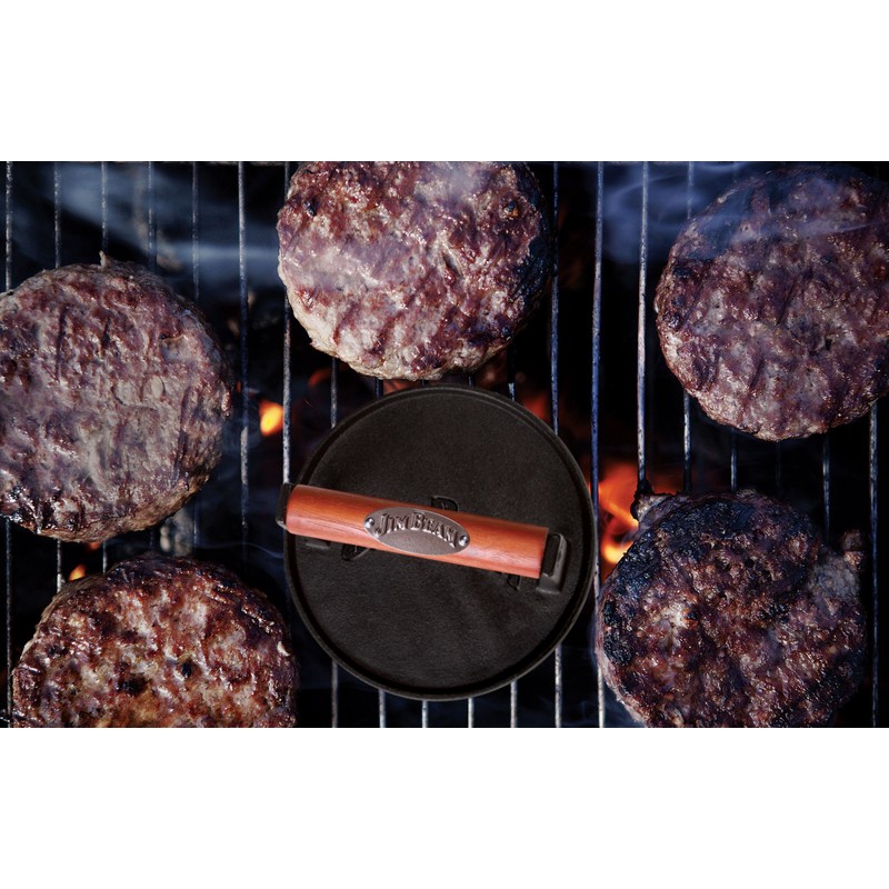 Jim Beam JB0158 Black Cast Iron Burger Press - 7''