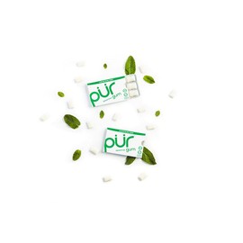 PUR Gum | Aspartame Free Chewing Gum | 100% Xylitol | Sugar Free, Vegan, Gluten Free & Keto Friendly | Natural Spearmint Flavored Gum, 9 Pieces (Pack of 12)