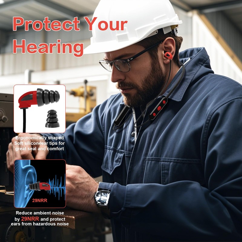 Muffpro Bluetooth Earplug Headphones Hearing Protection Ear Plug Earbuds with
