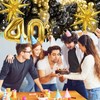 40th Birthday Balloons Garland Arch Kit, 152pcs Black Gold Balloons
