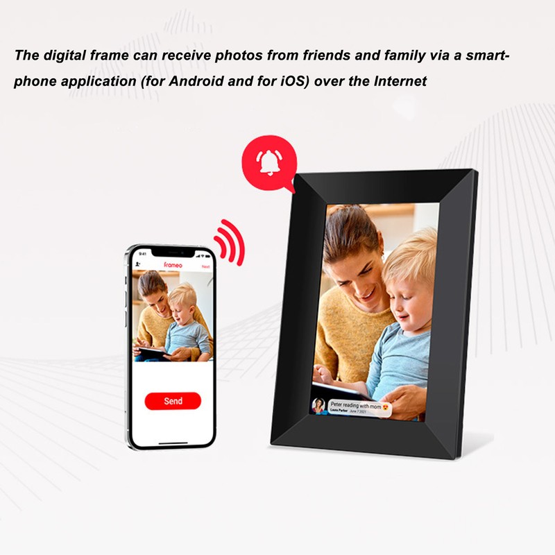 8in WiFi Digital Picture Frame IPS Touch Screen Share Photos