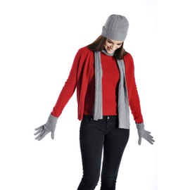 Cashmere Boutique: Unisex 100% Pure Cashmere Scarf, Hat and Gloves Set (Color: Dark Brown, Size: One Size)