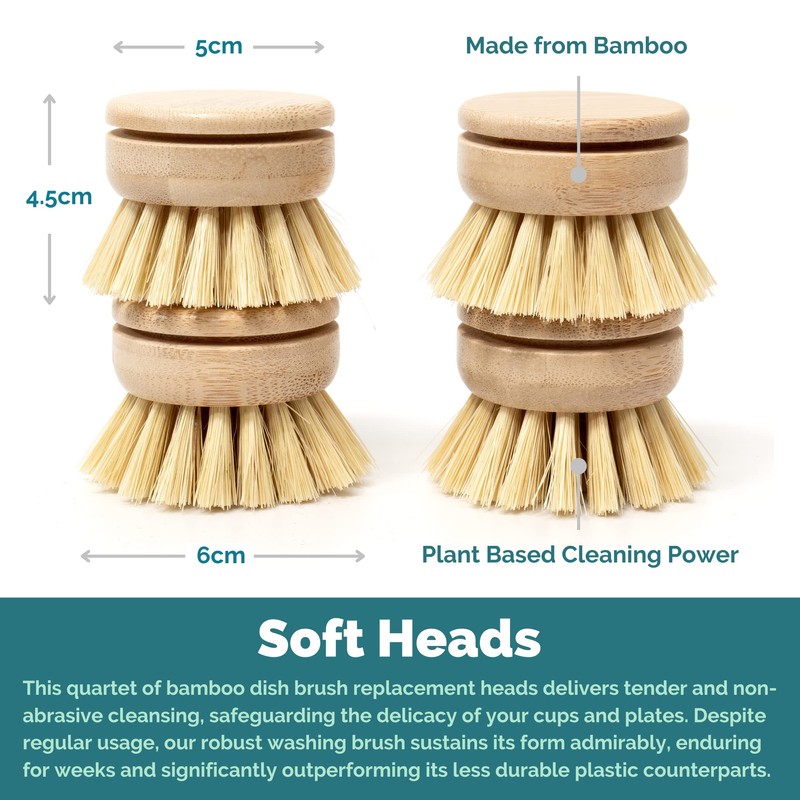 Jungle Culture Replacement Brush Heads for Eco Dish Brush •