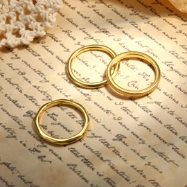 MILACOLATO 3Pcs Gold/Silver Rings for Women Girls Minimalist 18K Gold Silver Plated Filled Ring Set Delicate Stackable Knuckle Finger and Thumb Band Rings Jewellery