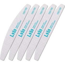 Elvia Zebra Advanced Half Moon File 100, 5 Pieces, Gray / 엘비아 지브라 고급 반달 파일 100, 5개, 회색