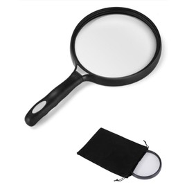 Chocople Magnifying Glass Magnifying Glass Handheld Large Handheld Magnifier 2.5x Diameter 5.1 inches (13 cm) Included Storage Bag