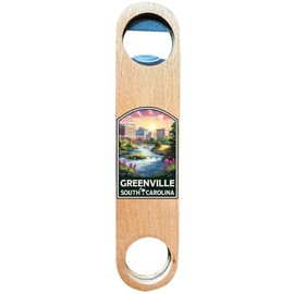 Greenville South Carolina Falls Park Design Souvenir Wooden Bottle Opener 2-Pack