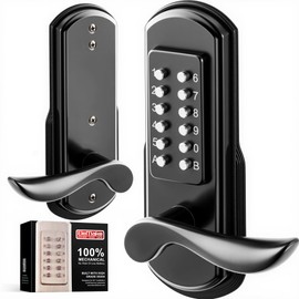 Elemake Keyless Door Lock with Keypad, Right Handed Mechanical Door Lock, Security Combination Digital Stainless Steel 304 - Not a Deadbolt