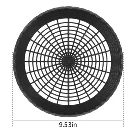 MIDELONG Reusable Plastic Paper Plate Holders, 9 Inch Round Paper Plate Holders Woven Paper Plate Holder Black Plastic Heavy Duty Supports for Party BBQ Picnic Supplies, Pack of 4