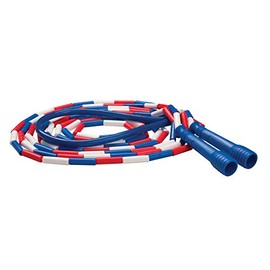 Champion Sports Deluxe XU Beaded Jump Rope, 16'L, Red/White/Blue