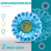 MUMTOP Bird Baths for Outdoors, Outdoor Bird Bath,Glass Birdbath Sunflower