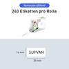 SUPVAN 240 Labels/Roll Black on White Label Tape Thermal Multipurpose