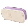 Large Pen Bag Simple Style Canvas Mesh Pockets Pen Slots
