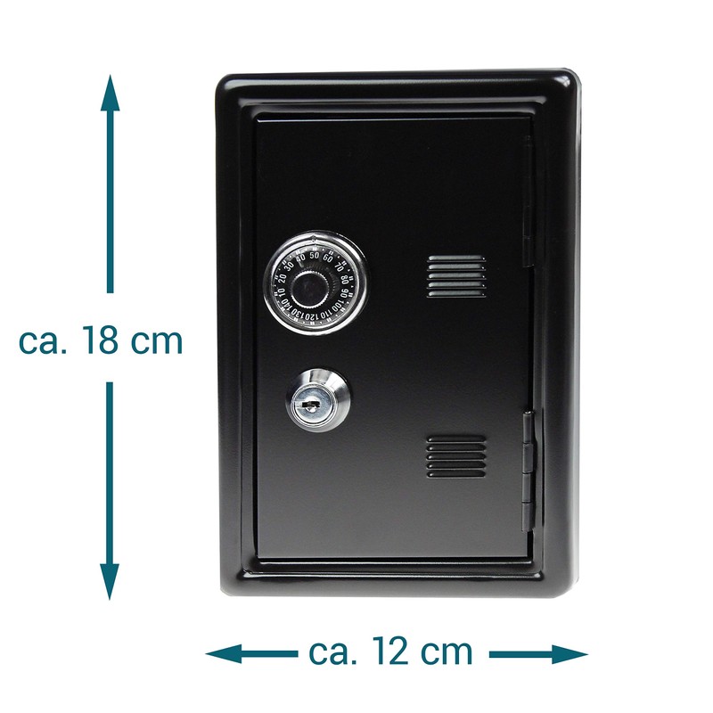 Monsterzeug Mini Safe Money Box Black with Number Combination Mini