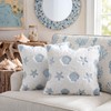 Irenare 2 Pcs Seashell Throw Pillow Covers 18x18 Embroidered Scallop