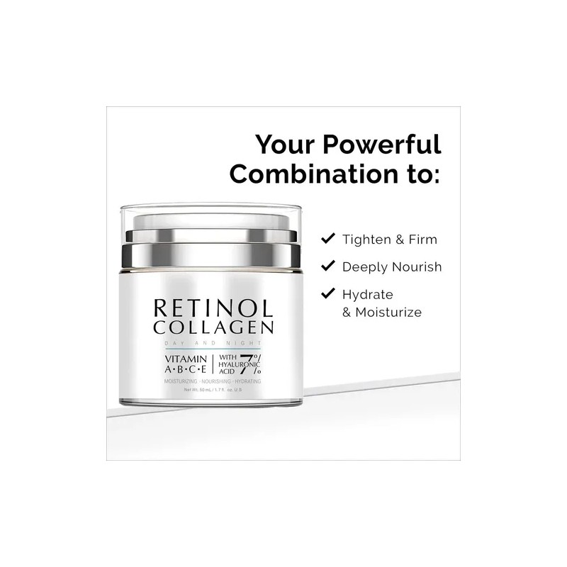 2pcs Retinol Crema Antiarrugas Reafirmante Con Colágeno 50g