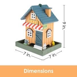 Clever Garden Hanging Birdhouse, Decorative Outdoor Bird Feeder for Hummingbirds and Wild Birds, Tan Café