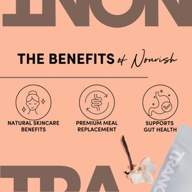 Tranont Nourish French Vanilla | 14.3oz | Superfood & Protein Powder Mix for Healthy Skin, Digestion, and Energy | Plant Based Meal Replacement Shake with Vitamins, Minerals, & Prebiotics