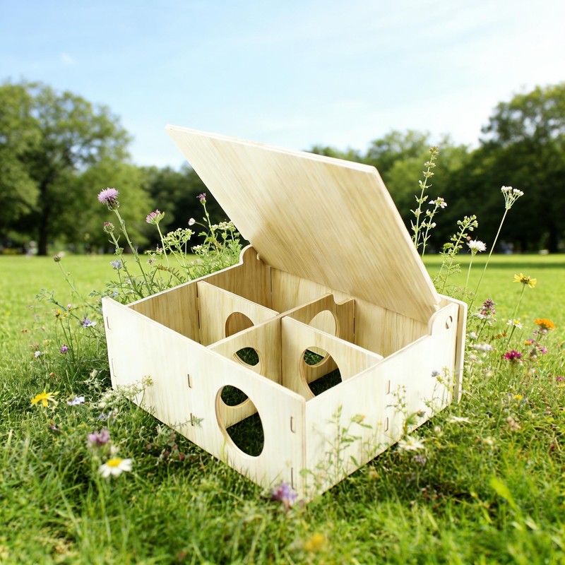 Amonk 10x8x4in Multi-Chamber with Play Tunnel Hamster House for Small