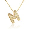 Hermosa Gold Plated Initial Pendant Necklace with Sparkling Zirconia, 17