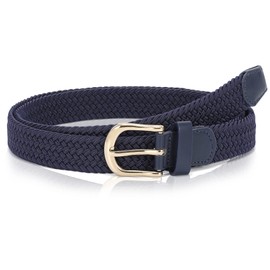 WHIPPY Fabric Belt Stretch Belt Elastic Braided Belt Elastic Stretchy Belt for Men and Women with Gold Buckle Width 2.5 cm, C-blue