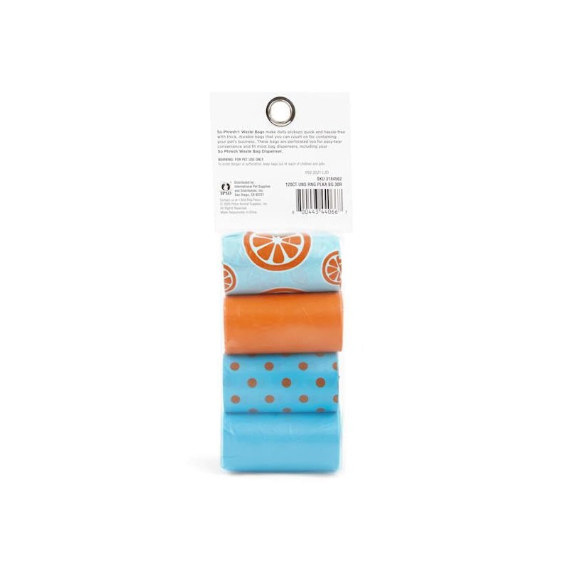 So Phresh - Bolsas de basura para perros, color naranja