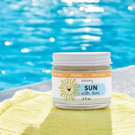 BALM! Baby SUN! Kids Mineral Formula With Non-Nano Zinc Oxide In Glass Jar or Eco Stick - Vegan, Natural Ingredients - For Body & Face (2oz Glass Jar)