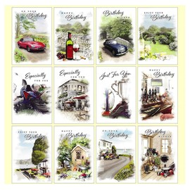 12 x Birthday Cards - Assorted Pack Choice Various Designs - Multipack card Men Male 12MF