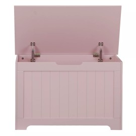 SEGAWE Wooden Shoe Storage Chest Indoor Organizer Home Bedroom Box Toys Clothes Pink