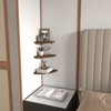 HORLIMER 6 Pack Wall Mount Floating Corner Shelf, Rustic Wood