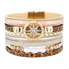 AURGTTCG Teen Girl Gifts for Teenage Girls-Leather Wrap Boho Bracelets for Teen Girl,Jewelry for Teen Girls Trendy Stuff,Birthday Presents for Year Old Girls Daughter Granddaughter Niece